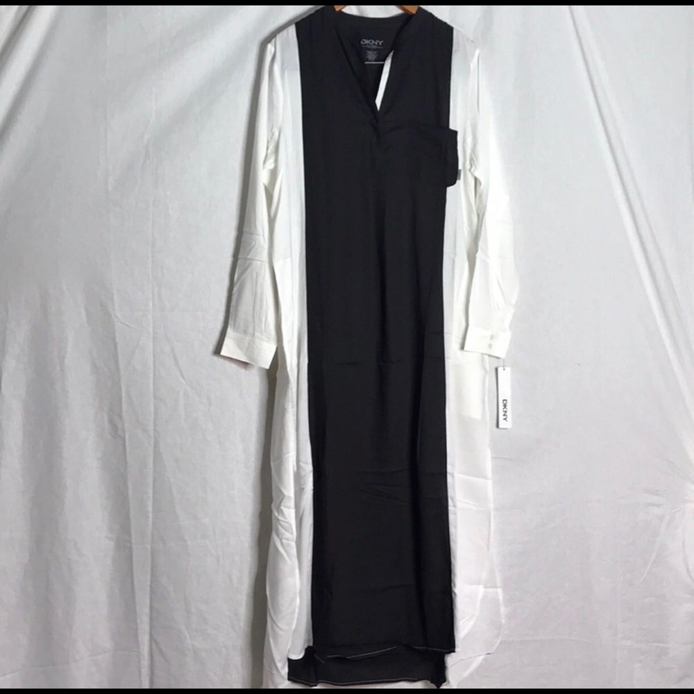 Nwt dkny colo black long sleeve maxi